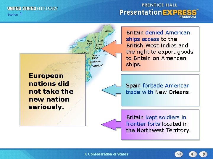 Chapter Section 25 Section 1 1 Britain denied American ships access to the British