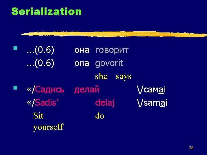 Serialization § . . . (0. 6) § «/Садись «/Sadis’ Sit yourself N 26: