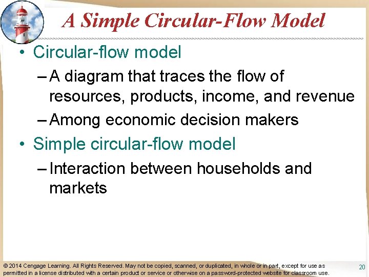 A Simple Circular-Flow Model • Circular-flow model – A diagram that traces the flow