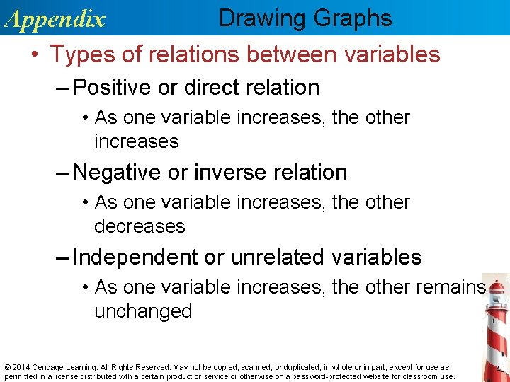 Drawing Graphs Appendix • Types of relations between variables – Positive or direct relation