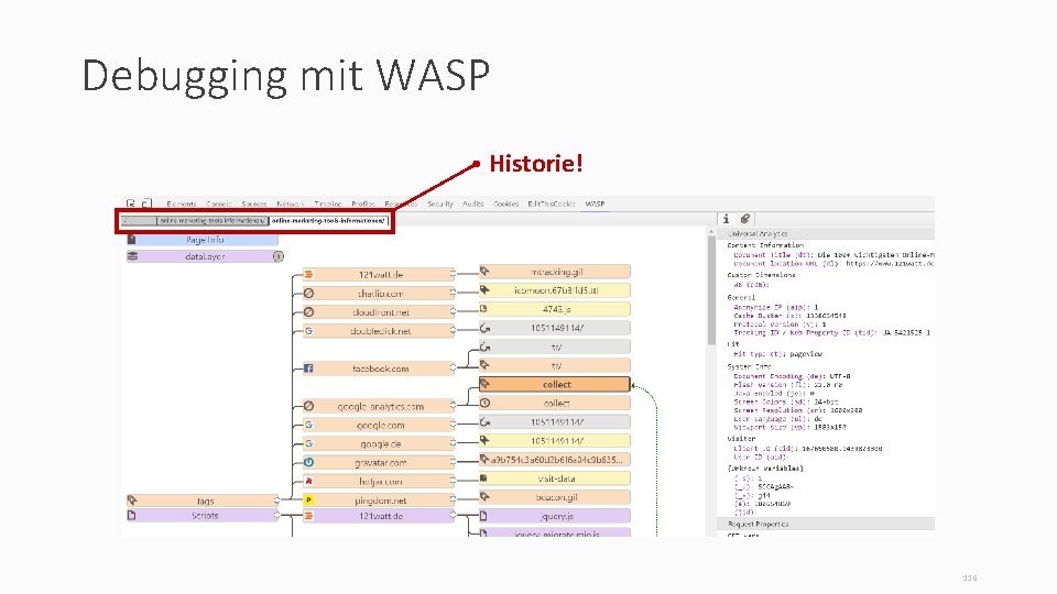 Debugging mit WASP Historie! 116 