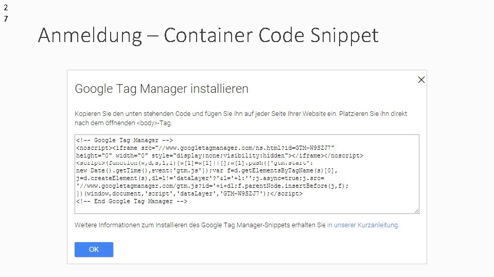 2 7 Anmeldung – Container Code Snippet 