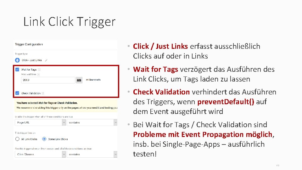 Link Click Trigger • Click / Just Links erfasst ausschließlich Clicks auf oder in