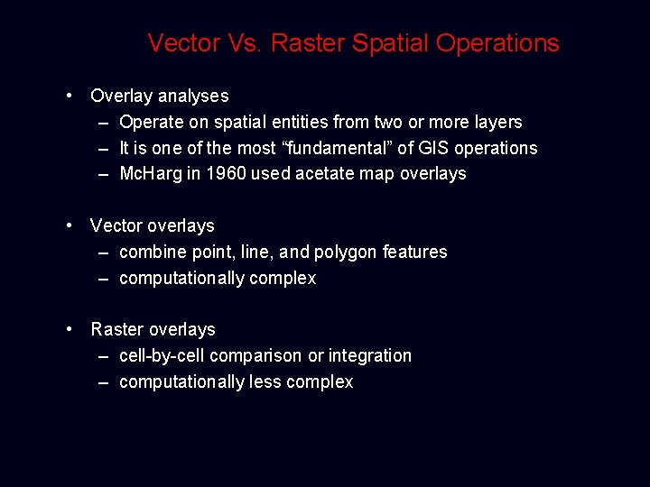URBDP 422 Urban and Regional GeoSpatial Analysis Lecture