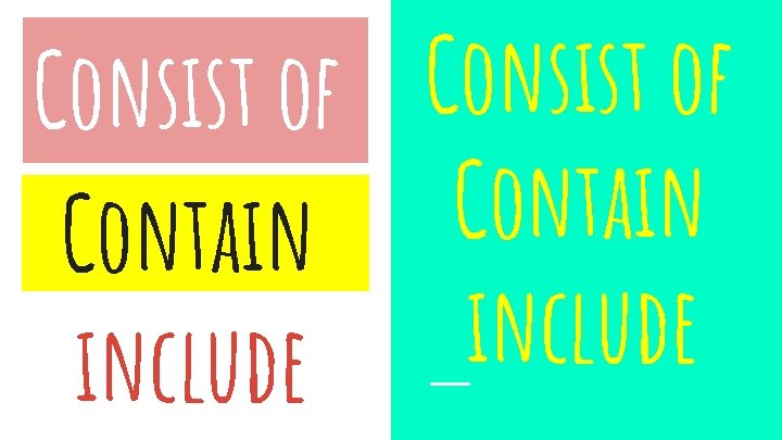 Consist of Contain include 