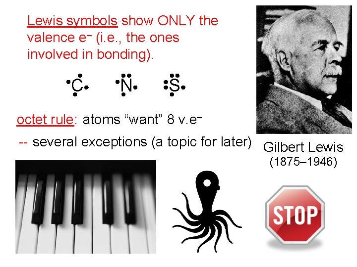 Lewis symbols show ONLY the valence e– (i. e. , the ones involved in