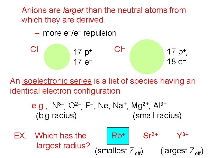 Anions are larger than the neutral atoms from which they are derived. -- more