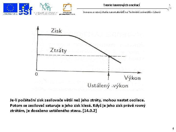 Teorie laserových oscilací Inovace a rozvoj studia nanomateriálů na Technické univerzitě v Liberci Je-li