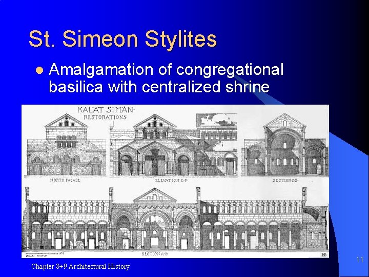 St. Simeon Stylites l Amalgamation of congregational basilica with centralized shrine Chapter 8+9 Architectural