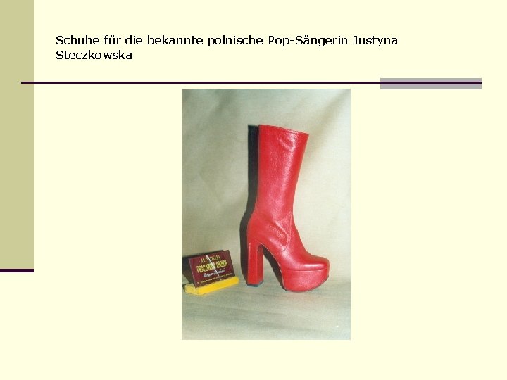 Schuhe für die bekannte polnische Pop-Sängerin Justyna Steczkowska 