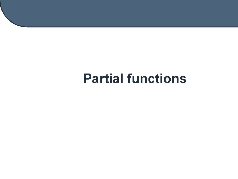 Partial functions 