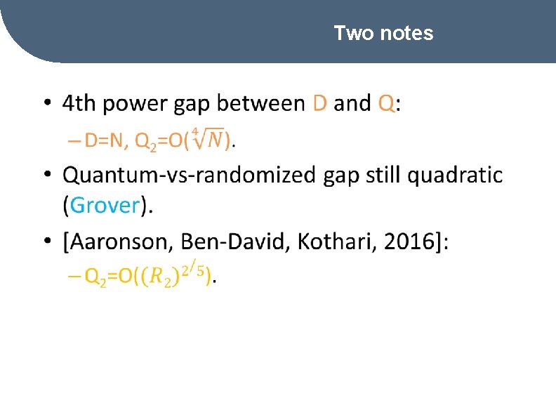Two notes • 