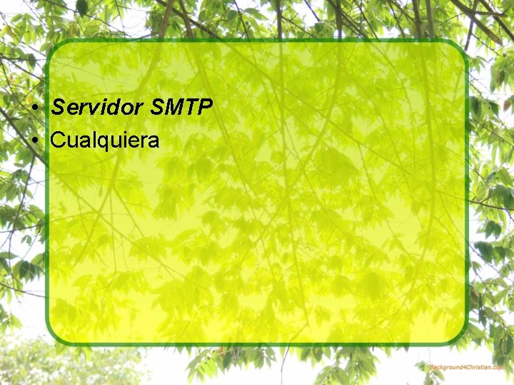  • Servidor SMTP • Cualquiera 