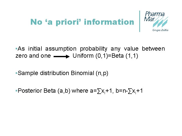 No ‘a priori’ information • As initial assumption probability any value between zero and