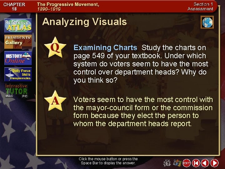 Analyzing Visuals Examining Charts Study the charts on page 549 of your textbook. Under