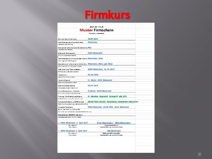 Firmkurs 20 