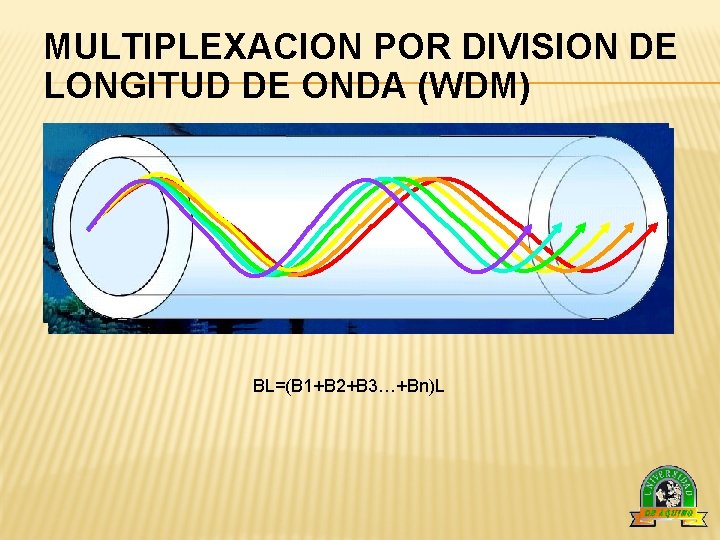 MULTIPLEXACION POR DIVISION DE LONGITUD DE ONDA (WDM) BL=(B 1+B 2+B 3…+Bn)L 