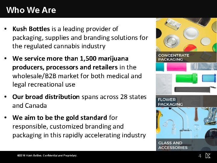 Who We Are • Kush Bottles is a leading provider of packaging, supplies and
