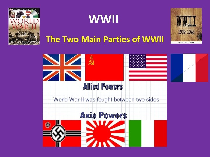 WWII The Two Main Parties of WWII 