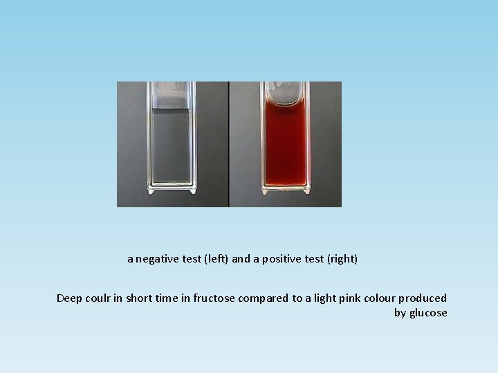 a negative test (left) and a positive test (right) Deep coulr in short time