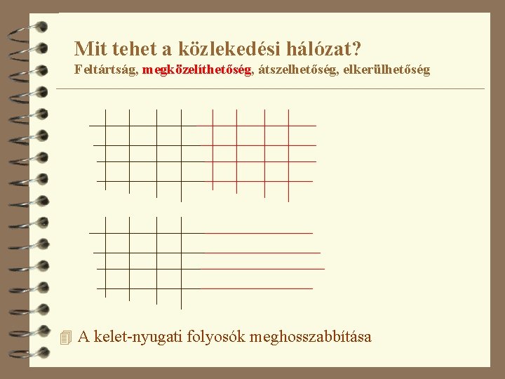 Mit tehet a közlekedési hálózat? Feltártság, megközelíthetőség, átszelhetőség, elkerülhetőség 4 A kelet-nyugati folyosók meghosszabbítása