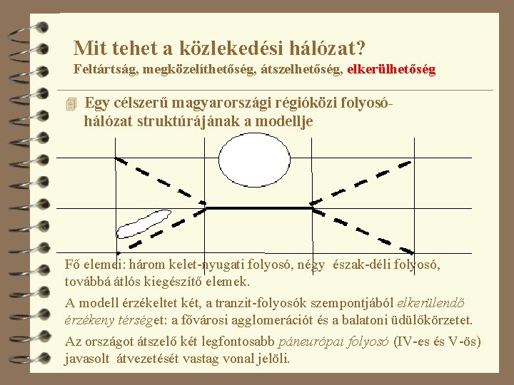 Mit tehet a közlekedési hálózat? Feltártság, megközelíthetőség, átszelhetőség, elkerülhetőség 4 Egy célszerű magyarországi régióközi