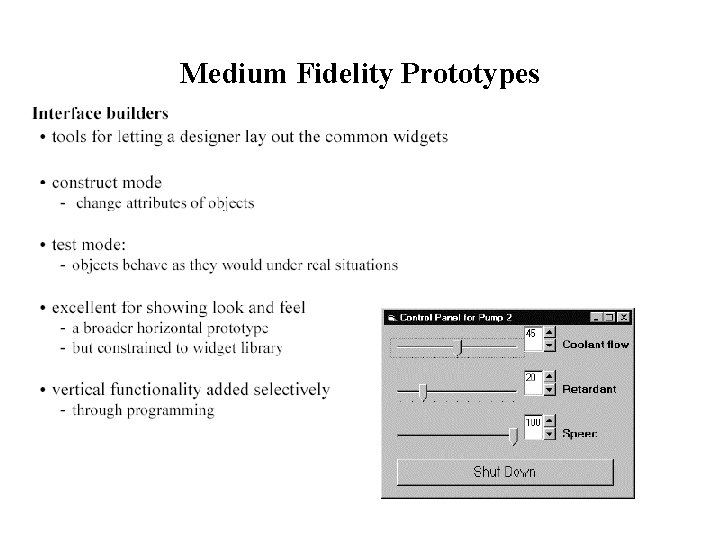 Medium Fidelity Prototypes 