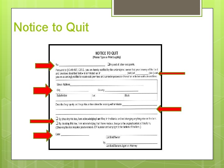 Notice to Quit 