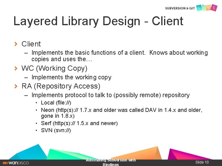 Layered Library Design - Client – Implements the basic functions of a client. Knows