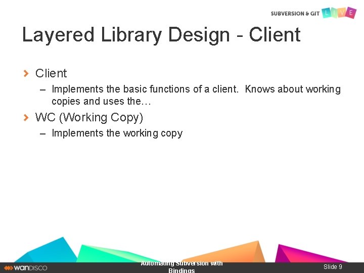 Layered Library Design - Client – Implements the basic functions of a client. Knows