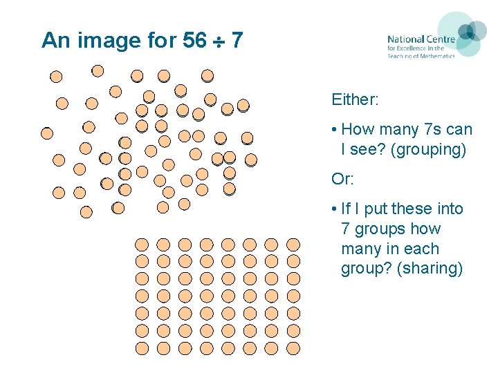 An image for 56 7 Either: • How many 7 s can I see?