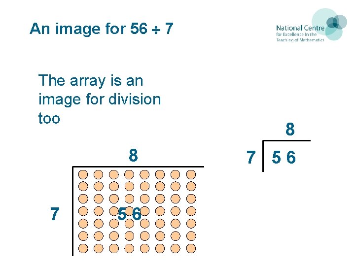 An image for 56 7 The array is an image for division too 8