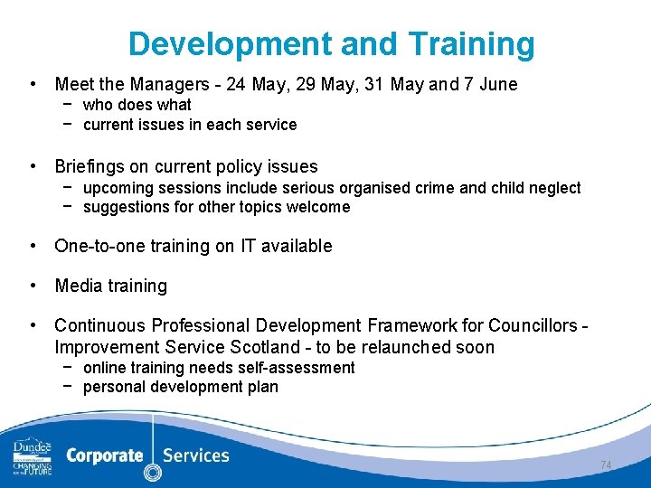 Development and Training • Meet the Managers - 24 May, 29 May, 31 May