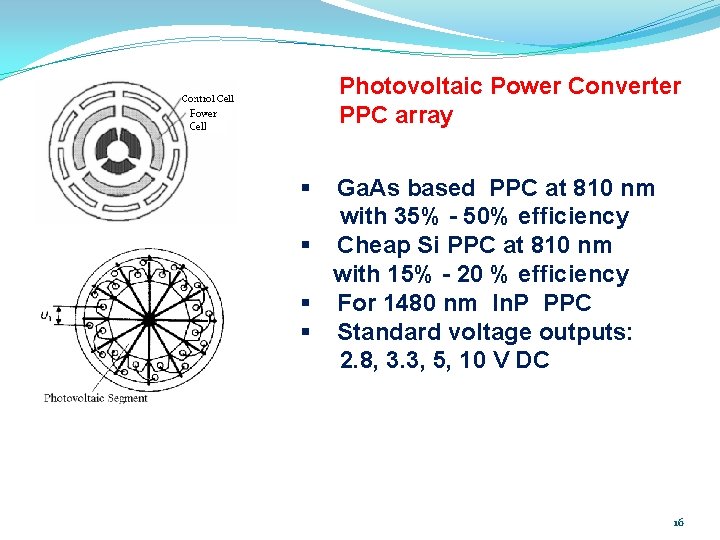 Photovoltaic Power Converter PPC array § Ga. As based PPC at 810 nm with Photovoltaic Power Converter PPC array § Ga. As based PPC at 810 nm with