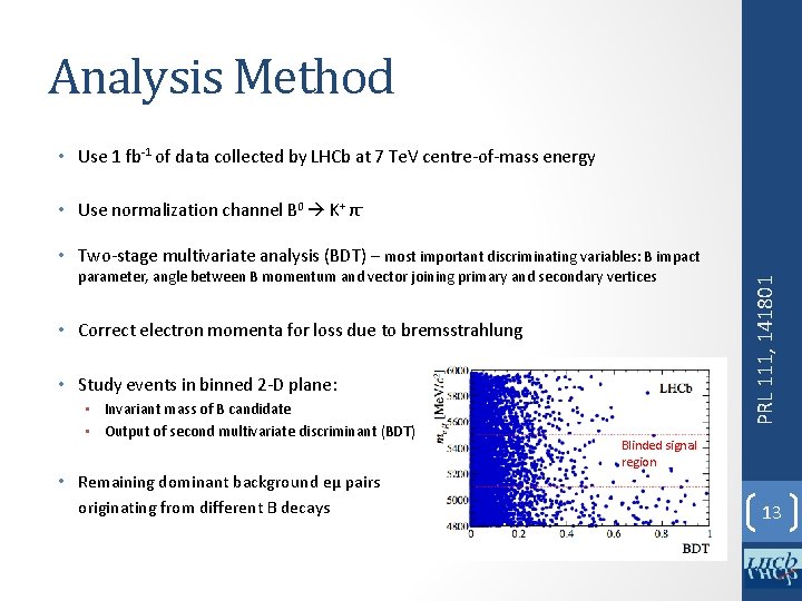 Analysis Method • Use 1 fb-1 of data collected by LHCb at 7 Te.