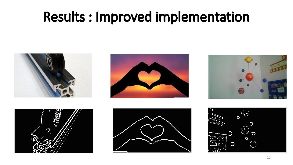 Results : Improved implementation 15 