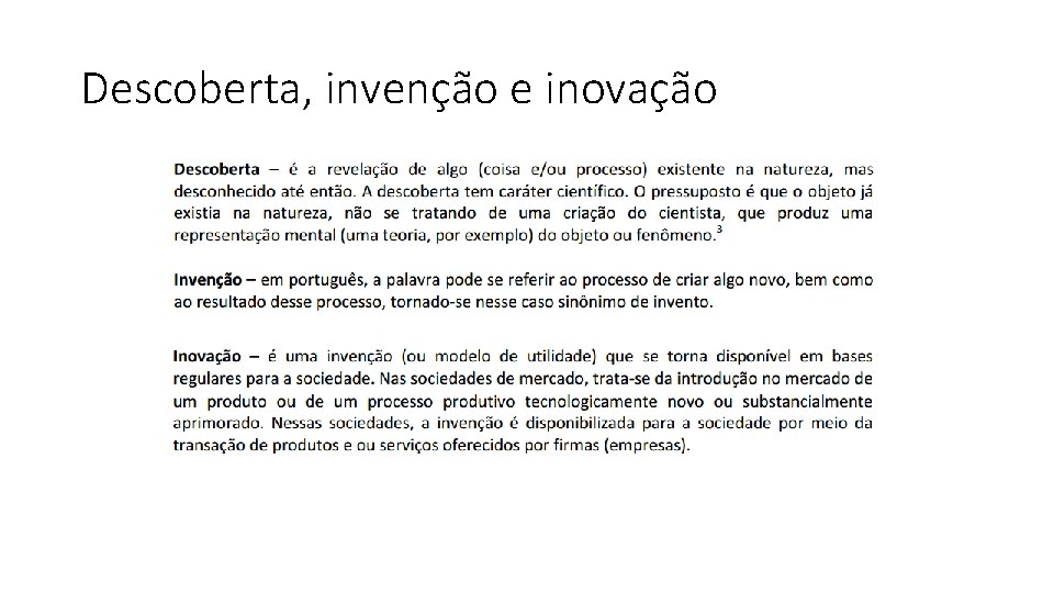 Descoberta, invenção e inovação 