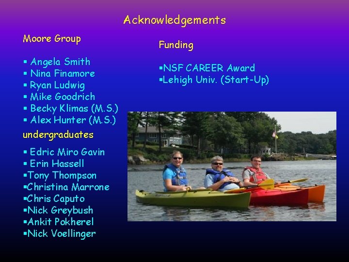 Acknowledgements Moore Group § Angela Smith § Nina Finamore § Ryan Ludwig § Mike