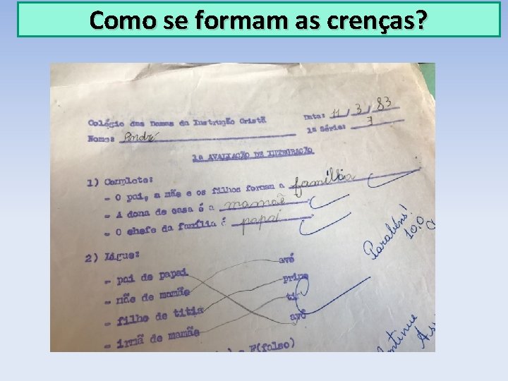 Como se formam as crenças? 