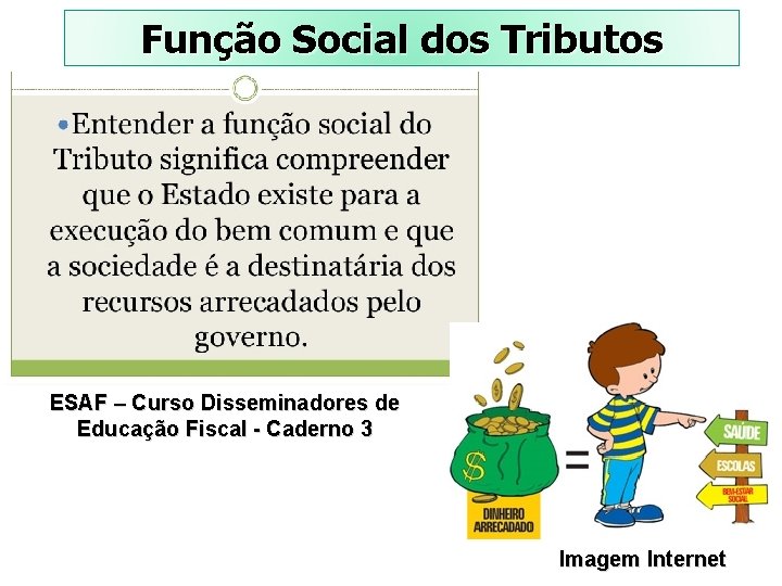 Função Social dos Tributos ESAF – Curso Disseminadores de Educação Fiscal - Caderno 3