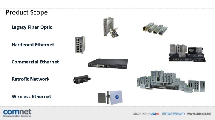 Product Scope Legacy Fiber Optic Hardened Ethernet Commercial Ethernet Retrofit Network Wireless Ethernet 