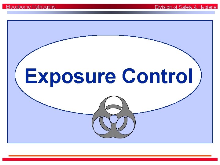 Bloodborne Pathogens Division of Safety & Hygiene Exposure Control 