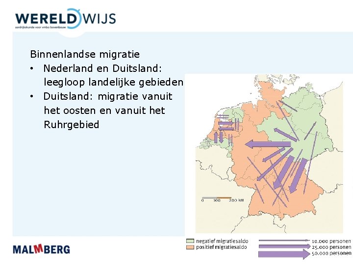 Binnenlandse migratie • Nederland en Duitsland: leegloop landelijke gebieden • Duitsland: migratie vanuit het