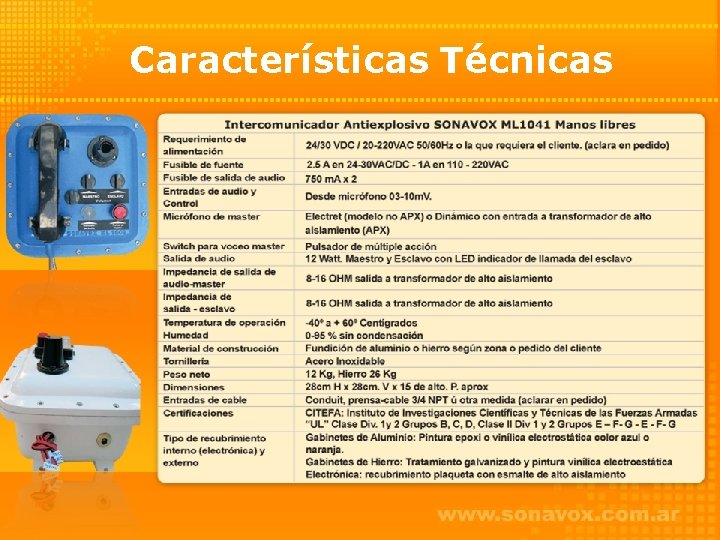 Características Técnicas 