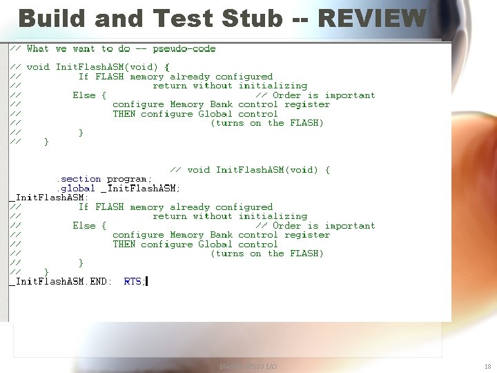 Build and Test Stub -- REVIEW Blackfin BF 533 I/O 18 