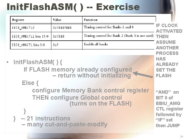 Init. Flash. ASM( ) -- Exercise • Init. Flash. ASM( ) { If FLASH