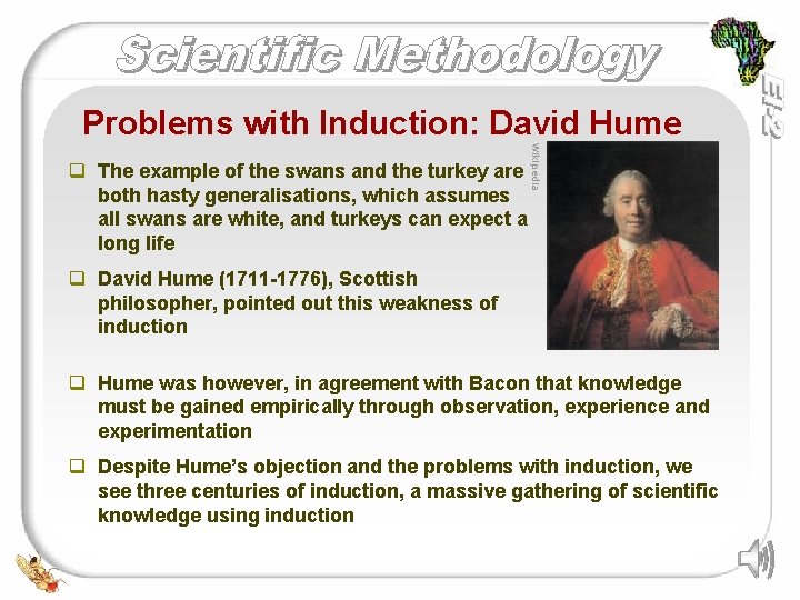Problems with Induction: David Hume Wikipedia q The example of the swans and the