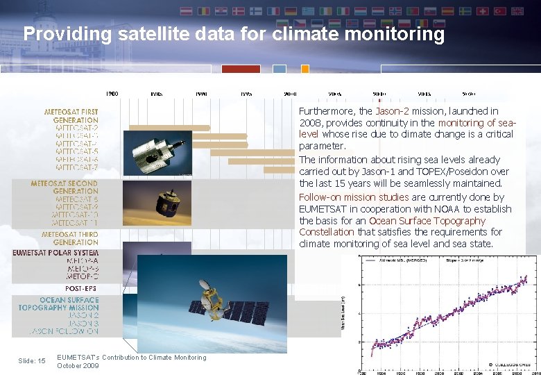 Providing satellite data for climate monitoring Furthermore, the Jason-2 mission, launched in 2008, provides