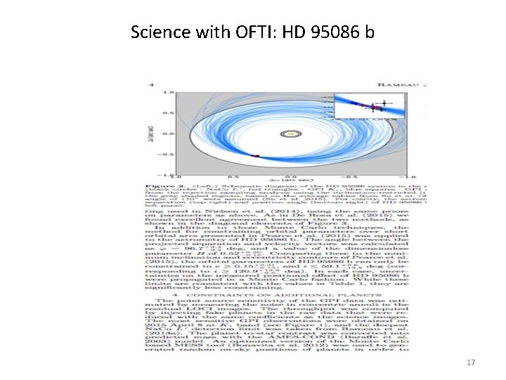 Science with OFTI: HD 95086 b 17 