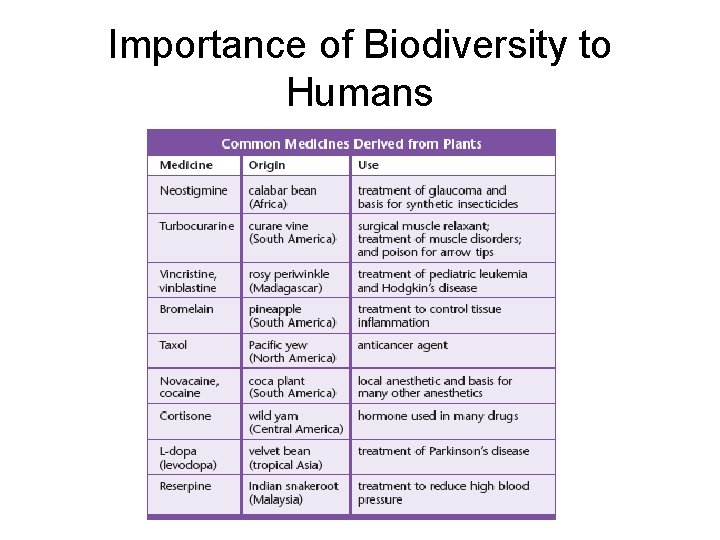 Importance of Biodiversity to Humans 